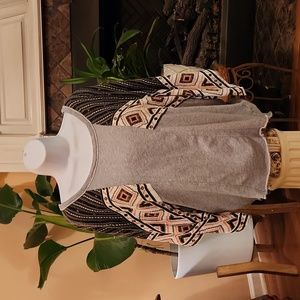 Free People Sweatshirt with Tribal accent Size Medium